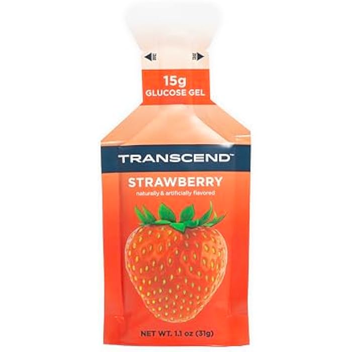 Transcend Foods Strawberry Gel (1.1 oz, Pack of 10) Fast-Acting Carb Gel Strawberry Flavor – Caffeine Free, Gluten Free - Image 1