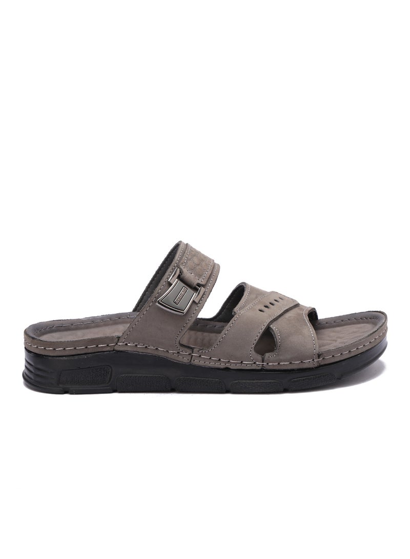Men's Medical Open Toe Slippers - Genuine Leather with Padded Footbed and Metal Buckle - Image 4