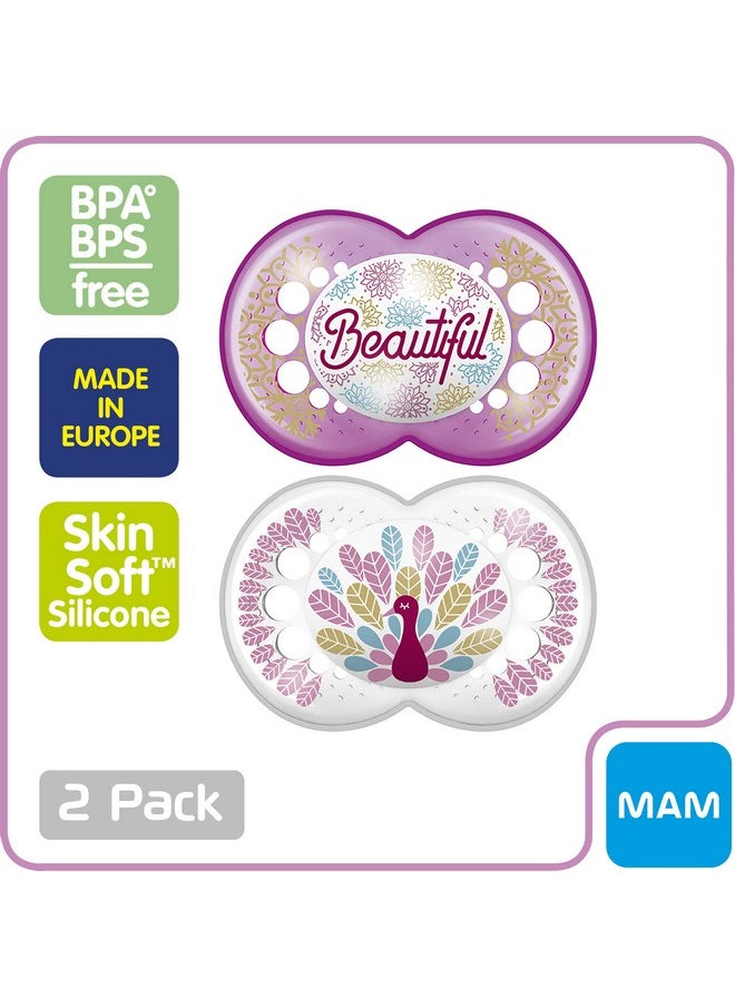 MAM Original Baby Pacifier Nipple Shape Helps Promote Healthy Oral Development Sterilizer Case Animalgirl 16+ (Pack Of 2)  - Image 4
