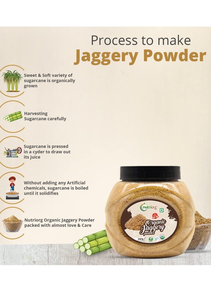 nutriorg - Nutriorg Certified Organic Jaggery Powder 700g & Ayush Kwath Kaadha 100g ( Combo of 2) - Image 1