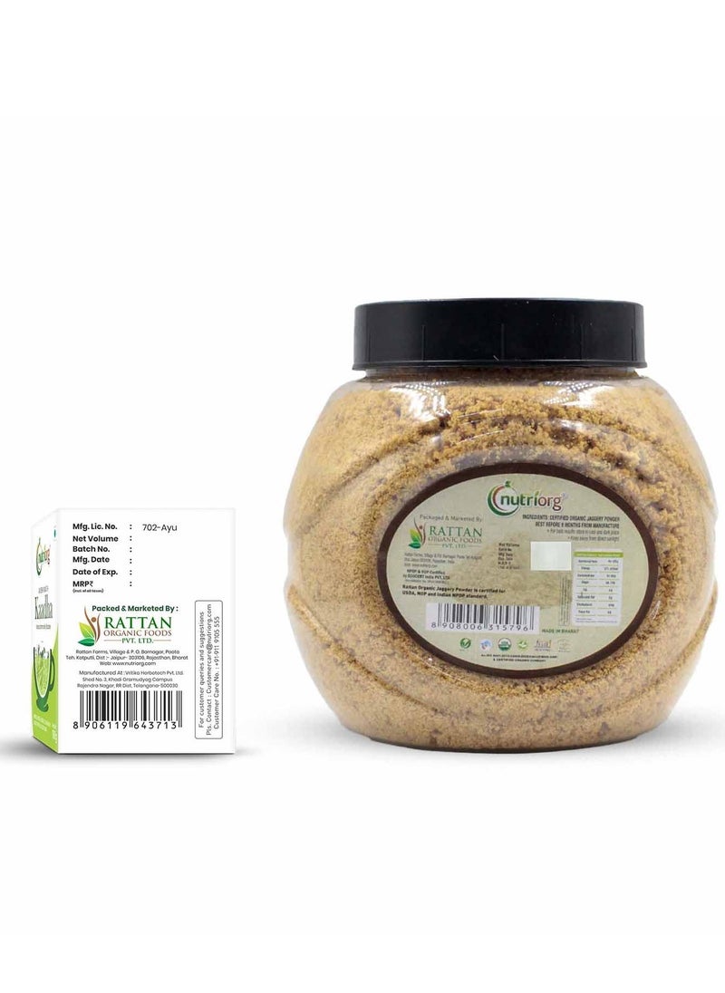 nutriorg - Nutriorg Certified Organic Jaggery Powder 700g & Ayush Kwath Kaadha 100g ( Combo of 2) - Image 1