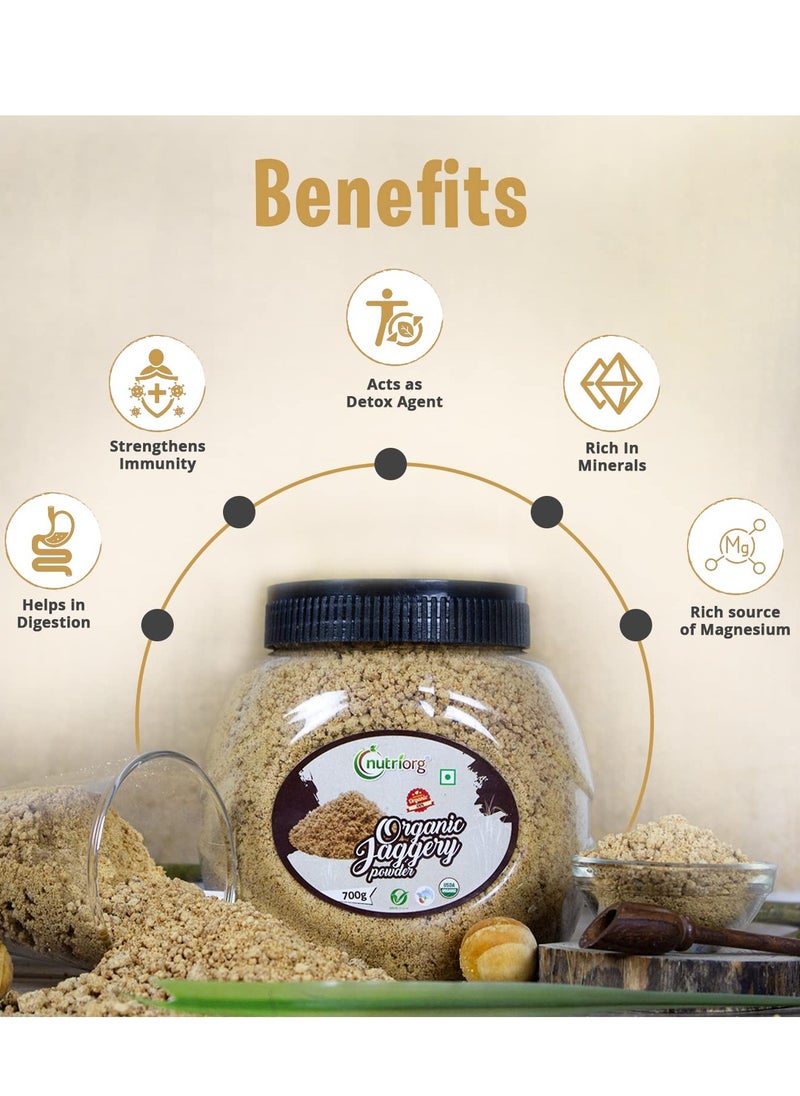 nutriorg - Nutriorg Certified Organic Jaggery Powder 700g & Ayush Kwath Kaadha 100g ( Combo of 2) - Image 1
