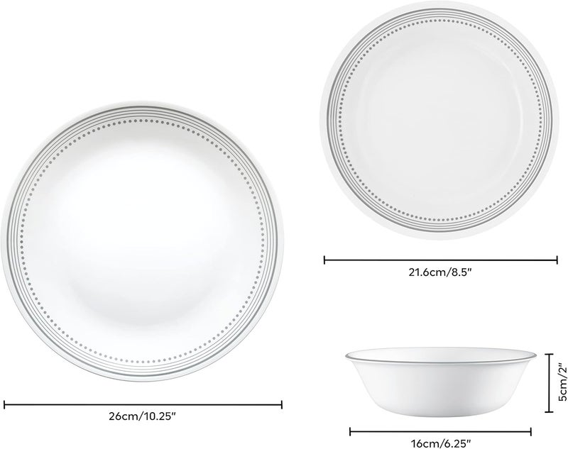 Corelle طقم أدوات المائدة من كوريل (12 قطعة، رمادي غامق) - Image 2