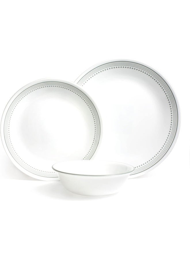 Corelle طقم أدوات المائدة من كوريل (12 قطعة، رمادي غامق) - Image 1