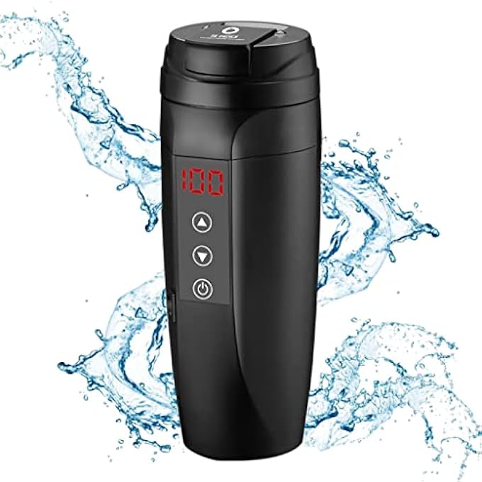 rayihni Car Kettle Temperature Control Mug Travel Mugs For Hot Drinks Warmer Self Heating Mug Heater Cup Warmer  Travel Flask Smart Coffee Mug Insulated Coffee Mug Warmer Tea Maker 12V Water Heater Smart Mug - Image 1