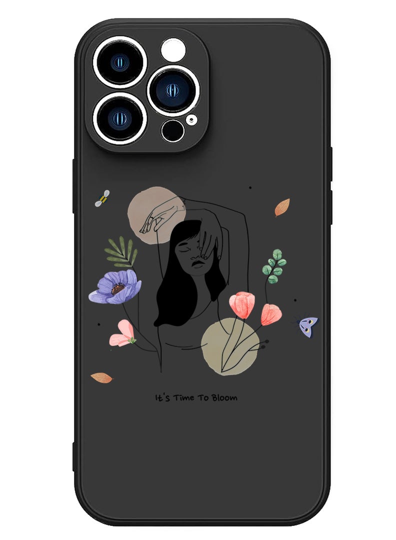 Theodor Protective Slim Fit Case Liquid Silicone Cover with Full Body Protection Anti-Scratch Shockproof Case For iPhone 13 Pro Max Black  - Blue monkey face copy - Image 1