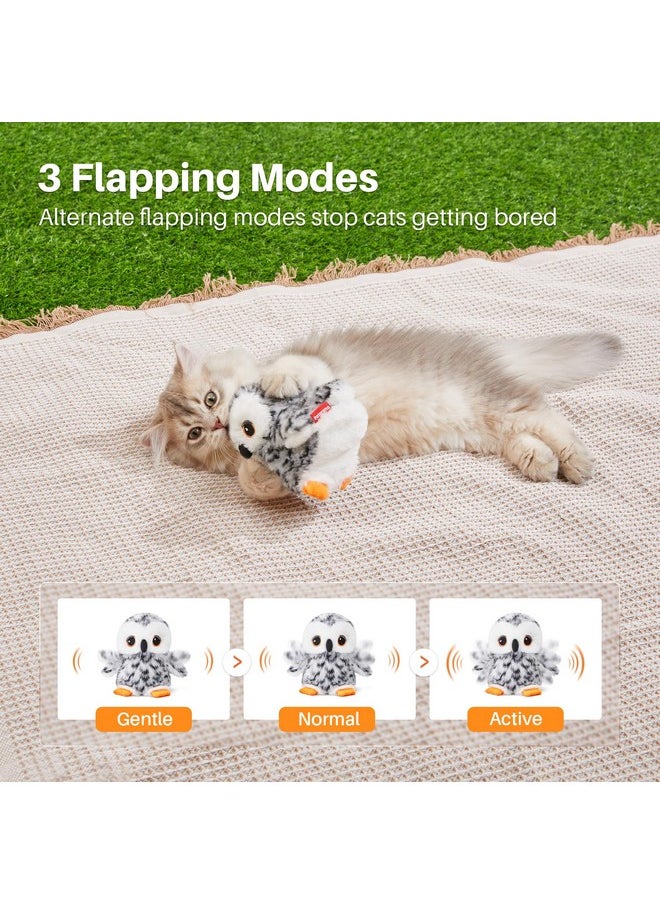 Potaroma Potaroma Flapping Owl Cat Toys (No Flying), Lifelike Bird Chirp, Rechargeable Touch Activated Kitten Toy, Interactive Catnip Kicker Exercise Toys 4.0" for All Breeds  - Image 3
