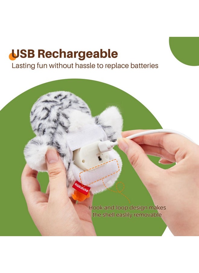 Potaroma Potaroma Flapping Owl Cat Toys (No Flying), Lifelike Bird Chirp, Rechargeable Touch Activated Kitten Toy, Interactive Catnip Kicker Exercise Toys 4.0" for All Breeds  - Image 5