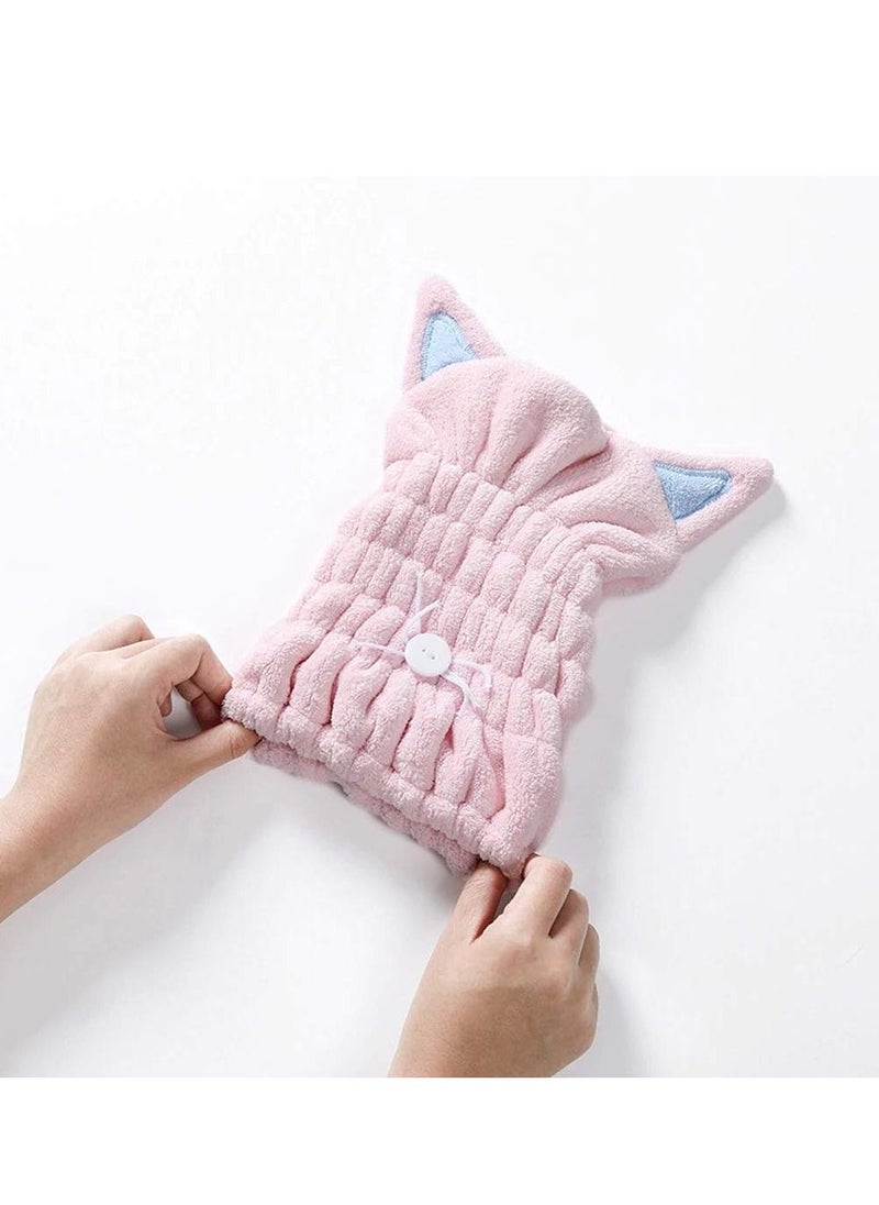 Y&D 2Pcs Microfiber Hair Towel Cap - Drying Towels Cute Wrap Hat for Children Curly Girls Wet Dry Head Wraps Women  - Image 2