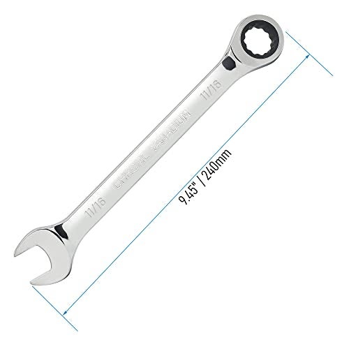 FOCMKEAS 11/16 Inch Ratcheting Combination Wrench SAE 72 Teeth 12 Point Ratchet Box Ended and Open End Spanner Tools for Tight Space, Heat-Treated CR-V - Image 2