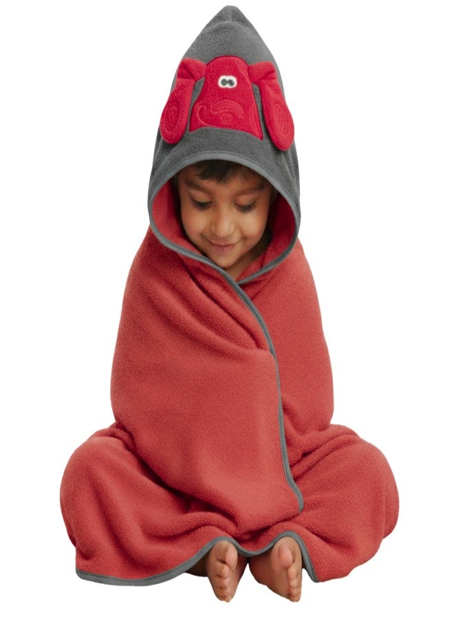 PAX PARROT Ultra-Soft Baby Hooded Towel – Coral Velvet Wrap Your Little One in Softness and Joy, Hypoallergenic & Super Absorbent Bath Wrap for Newborns & Toddlers | Cute Animal Design (0–5 Years)(Vibrant red) - Image 1