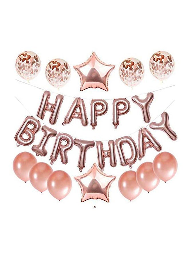 NIBEMINENT Birthday Balloon Set Party Decoration Wedding Supplies Rose Gold Aluminum 18 Inch Film