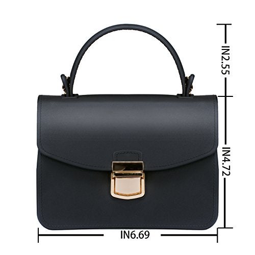 Chrysansmile Black Clutch Purses for Women Jelly Small Crossbody Bags Formal Evening Bags Top Handle Purses for Women Mini Tote Bag - Image 4