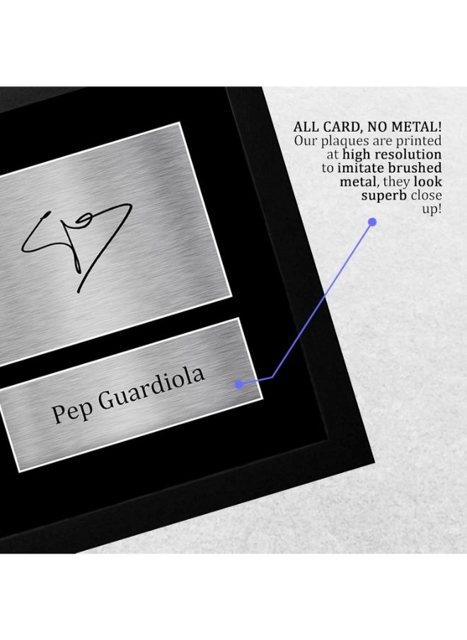 HWC Trading HWC Trading FR Pep Guardiola Gift Signed FRAMED A4 Printed Autograph Manchester City Gifts Photo Display  - Image 5