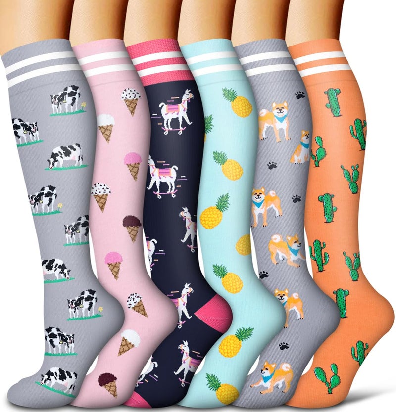 COOLOVER Copper Compression Socks for Women and Men(6 Pairs)-Best Support for Running, Athletic, Nursing, Travel - Image 1