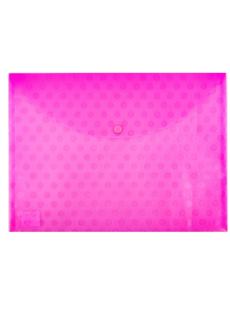 CLIPP 12-Piece Clear Document Bag With Button Closure Pink - Image 2