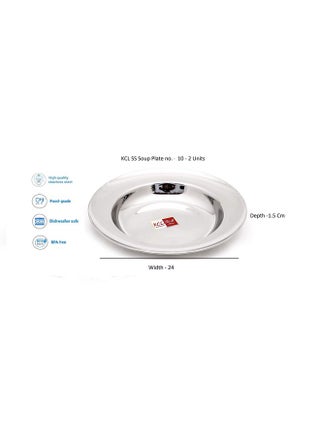 KCL Stainless Steel Soup Plates/Breakfast Plates/Idly Plates - 2 Units - Dimension - 24 Cms - pzsku/Z819B7B0FE032BB947ED5Z/45/_/1740118506/3c203091-ac77-42c4-9f27-4f37ee77bf8f