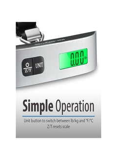 Goolsky Goolsky Digital Luggage Scale, LCD Display Backlight Temperature Baggage Scale with 110lbs Capacity, Portable Stainless Steel Hanging Luggage Weight Scale with Tare Function for Travelers - Silver  - Image 4