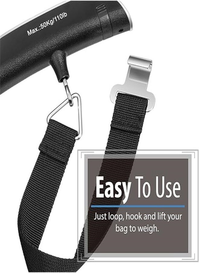 Goolsky - Goolsky Digital Luggage Scale, LCD Display Backlight Temperature Baggage Scale with 110lbs Capacity, Portable Stainless Steel Hanging Luggage Weight Scale with Tare Function for Travelers - Silver - Image 1