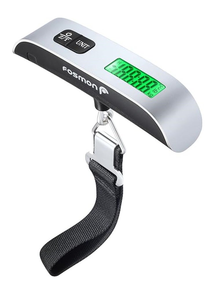 Goolsky - Goolsky Digital Luggage Scale, LCD Display Backlight Temperature Baggage Scale with 110lbs Capacity, Portable Stainless Steel Hanging Luggage Weight Scale with Tare Function for Travelers - Silver - Image 1