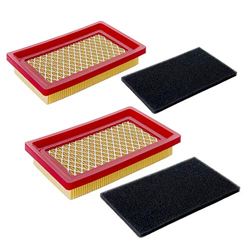 HOODELL 2 Pack 951-10298 Air Filter + Pre Cleaner for MTD Cub Cadet SC100 951-14632, Kohler 14 083 01-S, 5-5/8 × 3-1/2 inch Push Lawn Mower Air Filter - Image 1