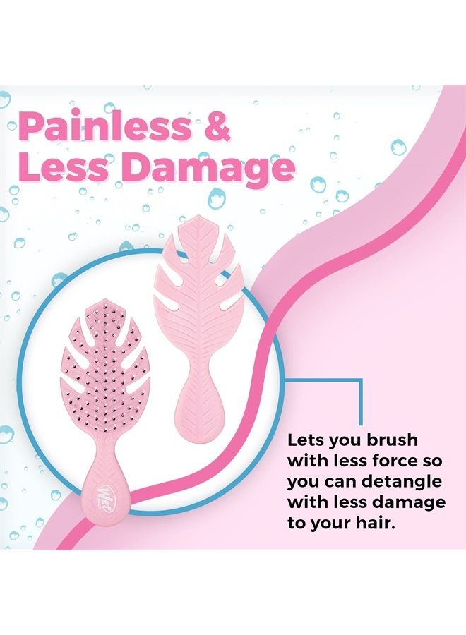 Wet Brush فرشاة شعر صغيرة للتخلص من التشابك باللون الوردي - فرشاة سفر ناعمة للغاية - شعيرات IntelliFlex المرنة تنزلق بسهولة عبر التشابكات - تفك العقد بلطف - تقلل من الألم، والتقصف، والانقسام - Image 2