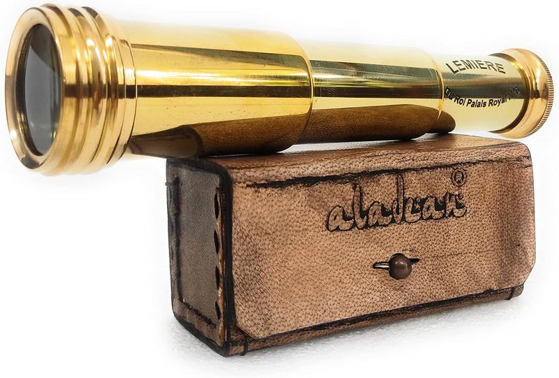 ALADEAN Vintage Spyglass Decorative Telescope - Pirate Scope Scouts Prop Ship Captain Cosplay Costume Gift for Communion Baptism (Pirate Scope 7") - Image 1