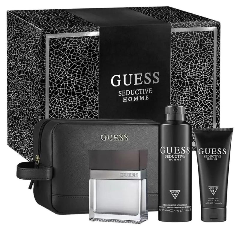 Guess Seductive Homme (M) 100ml Eau de Toilette + SG Body Spray 226 Sachets (New Packaging) Set, For Men - Image 1