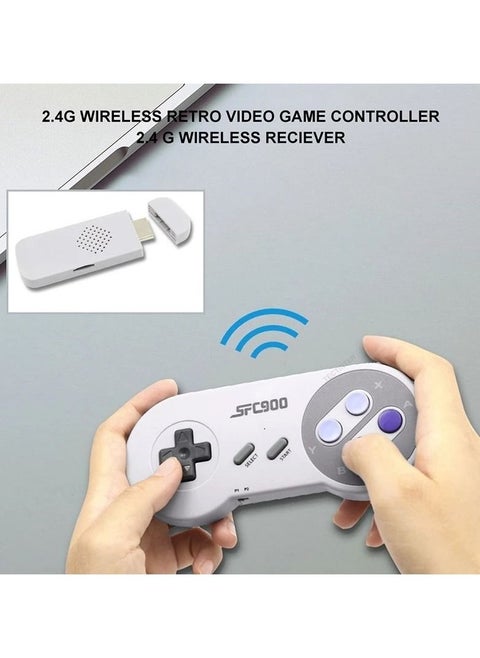 Next Generation Games SF900 2.4G Wireless Game Controller 16Bit Classic Retro Video Games Console with Dual Gamepads for SEGA MD Stick Output 4K HD TV