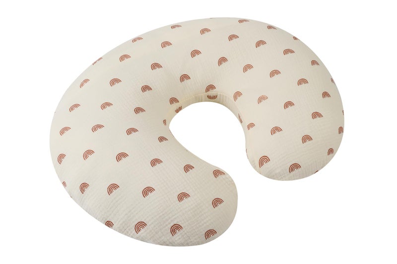 Onacosht Muslin Nursing Pillow Cover Soft 100% Cotton Feeding Pillow Slipcover Fits Standard Infant Nursing Pillow for Boy and Girl, Rainbow Printing - Image 5