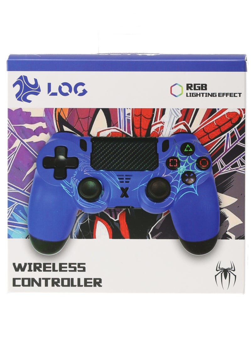 LOG Wireless Controller For PlayStation 4 / 3 / PC /  Android / IOS - RGB Lighting Effect - Blue - Image 4