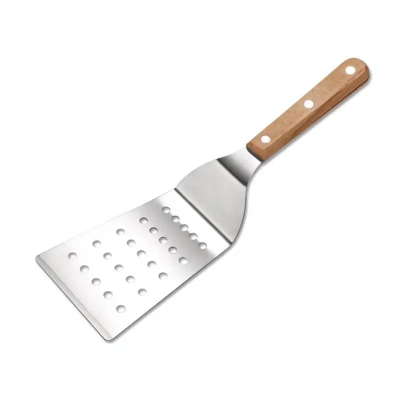 Kreshu Professional Kitchen Steak Frying Shovel Cooking Turner Spatula Flat With Wooden Handle| Multi-Function Stainless Steel Griddle Turner For Grilling Flipping Cooking Pancake Hamburger(Pack Of 1) - Image 1