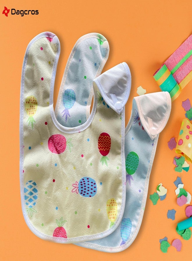 Dagcros Baby Bibs - Waterproof, Washable Feeding Bibs with Fun Fruit Prints - Soft Cotton Blend with Adjustable Neck for Infants & Toddlers (6, Multi) - Image 4