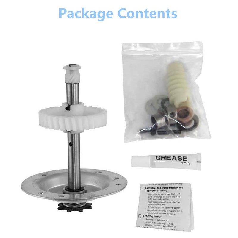 Acvoce Gear and Sprocket Replacement Kit for Liftmaster 41c4220a 41A2827, fits Chamberlain, Sears, Craftsman 1/3 and 1/2 HP Chain Drive Models (Chain Drive Gear and Sprocket Kit) - Image 5