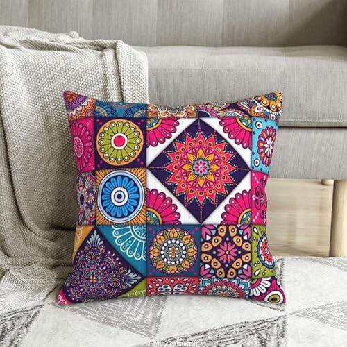 DecorTwist® Cushion Cover | Cotton Throw Pillow Covers 17" x 17" | Soft Cushion Cases for Sofa, Bedroom, Living Room, Chair, Car, Cushion Cover | 44 x 44 cm (Multicolor) Pack of 1 - Image 1