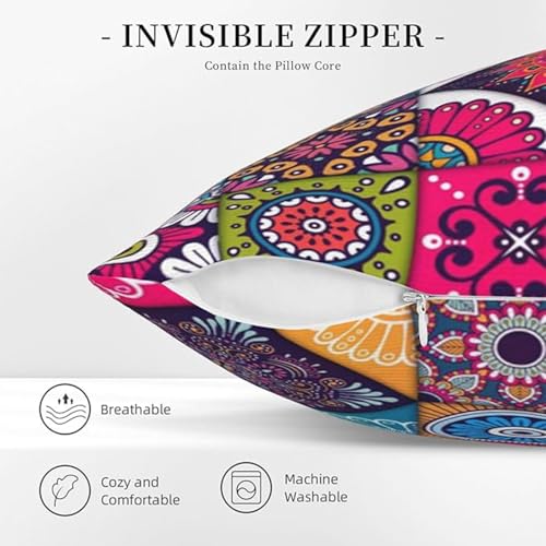 DecorTwist® Cushion Cover | Cotton Throw Pillow Covers 17" x 17" | Soft Cushion Cases for Sofa, Bedroom, Living Room, Chair, Car, Cushion Cover | 44 x 44 cm (Multicolor) Pack of 1 - Image 3