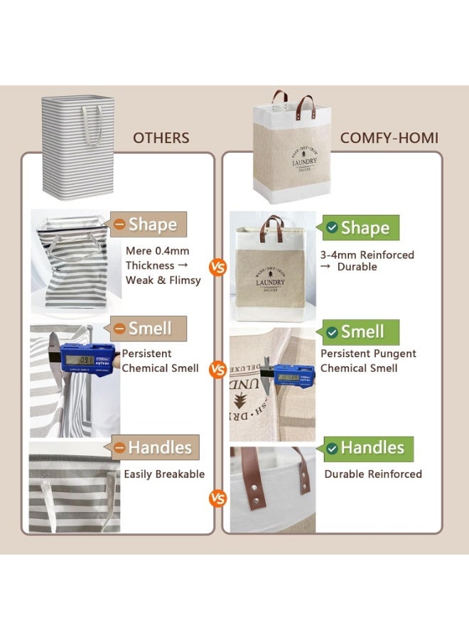 Happy Home 2-Pack 76L Collapsible Laundry Baskets & Hampers – Large Waterproof Clothes Baskets with Handles – Perfect for Bedroom, Bathroom, Dorm, Travel, Toy Storage, Organizing Dirty & Clean Laundry – Space-Saving Foldable Laundry System –15.8x11.8x21.7 Inch (40.13x29.97x55.12 cm) - Image 2