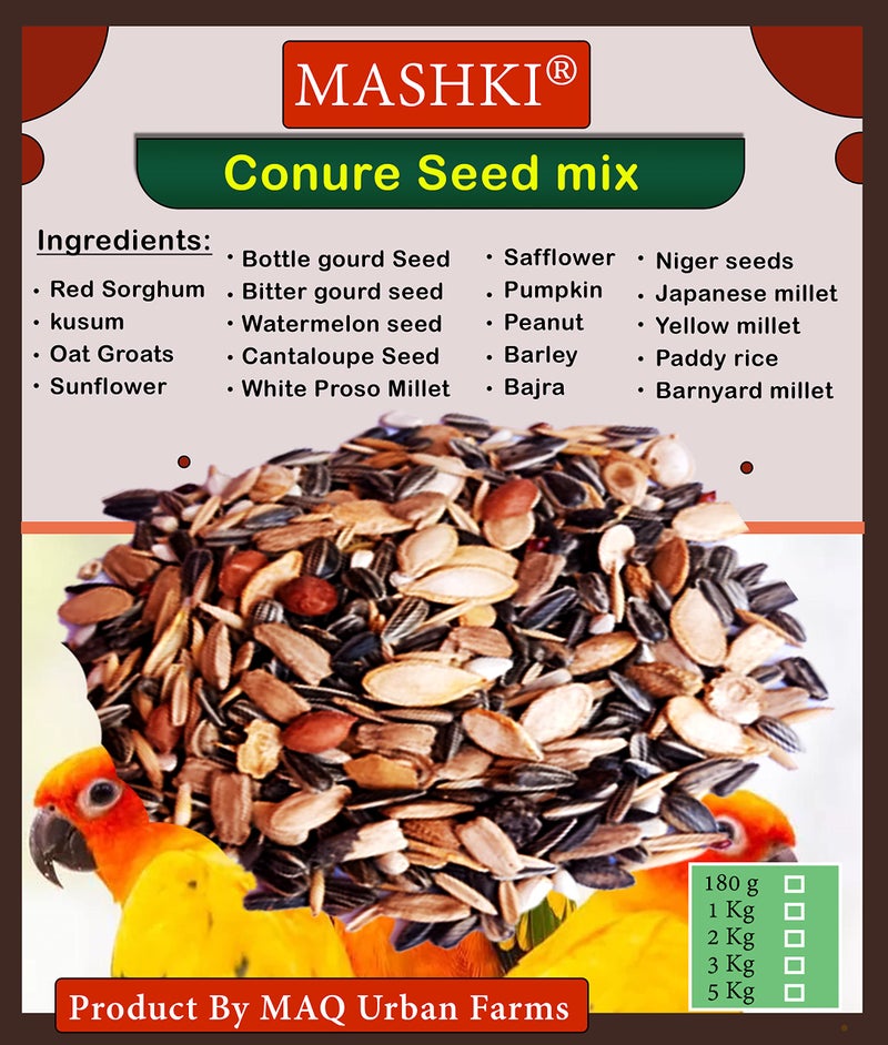 MASHKI Conure Seed Mix All Life Stage Mix Seeds Daily Bird Food Natural Nutrition Diet Food (1 Kg),All Life Stages, 1 Count - Image 5