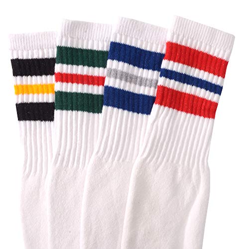 PH Mens Classic Three Stripe Sports Tube Socks Size 13-15 (4-Pairs) - Image 4