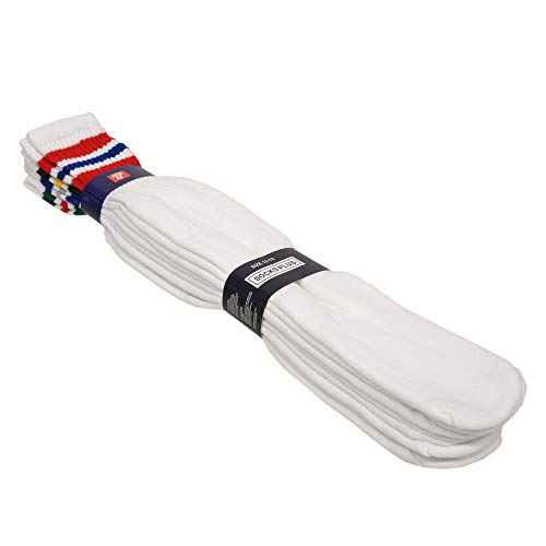 PH Mens Classic Three Stripe Sports Tube Socks Size 13-15 (4-Pairs) - Image 2