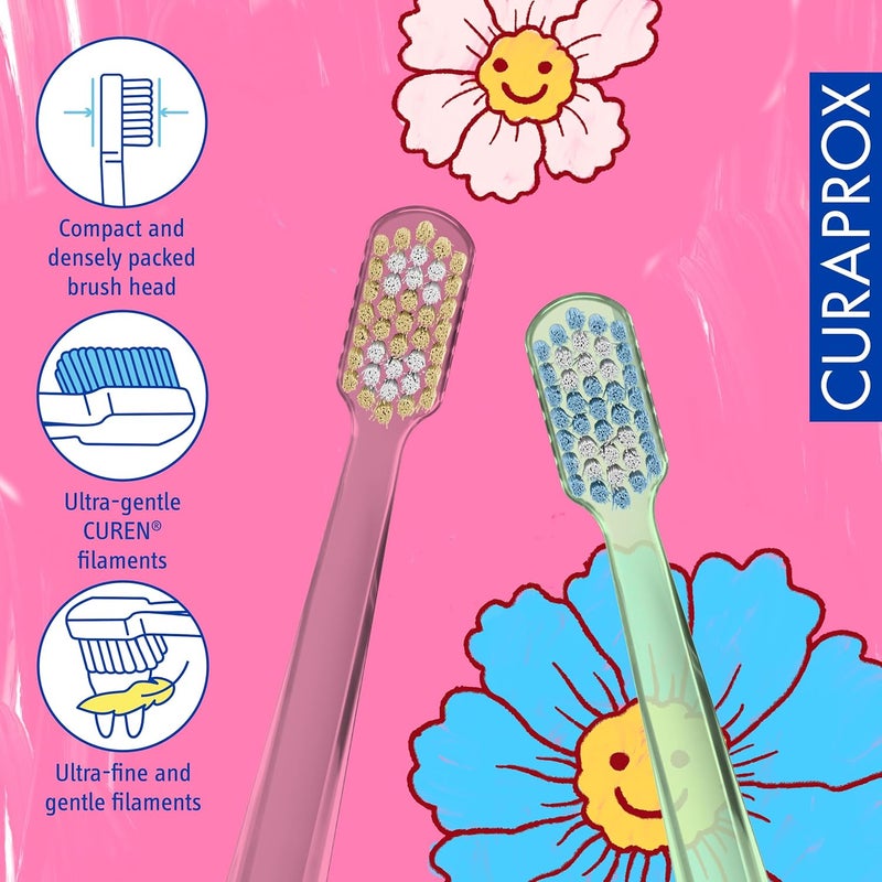 CURAPROX CS 12460 Velvet 2025 Toothbrush, 2 Pack I Limited Edition Ultra-Soft Toothbrush with 12,460 Bristles I Gentle, Non-Irritating Cleaning for Sensitive Teeth & Gums I Made in Switzerland - Image 3