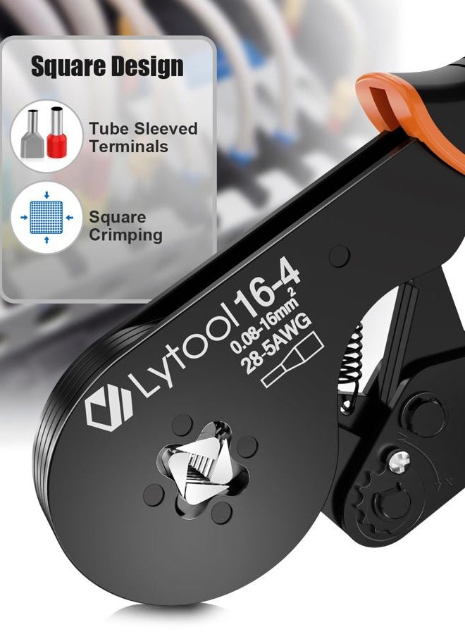 Lytool Ferrule Crimping Tool Kit, Square Wire Ferrule Crimper Plier AWG 28-5, Wire Ferrule Kit with Ratchet Crimper Pliers and 1200 PCS Single & Dual Ferrule Connectors Wire Ferrules Terminals Kit - Image 3