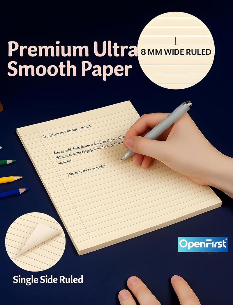 OPENFIRST ® A4 Royal Cream Ruled Assignment Sheets – 80 GSM Premium Ultra Smooth Paper | Single Side Ruled | Ideal for School, Office, Notes, Projects & more (Pack of 100) - Image 5