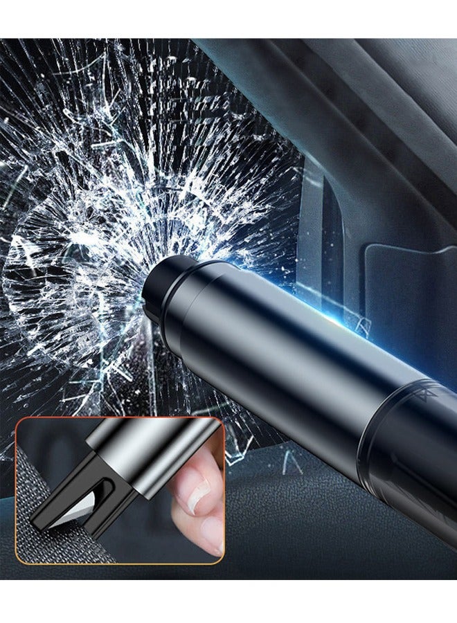 Generic 2-in-1 Car Glass Breaker and Seatbelt Cutter, Emergency Window Breaker, Anti-Skid Car Safety Hammer with High Impact Force, Car Accessories for Accident Rescue, Black  - Image 1