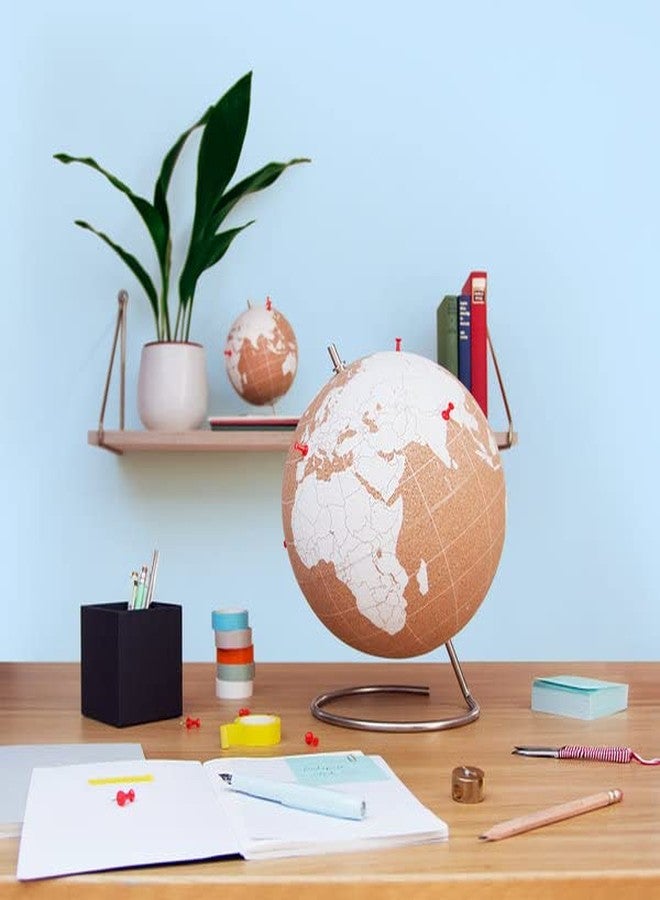 Suck UK Cork Globe World Map with Push Pins - Complete Map of the World Globe in beautiful Cork Mini 6 Inch - Image 5
