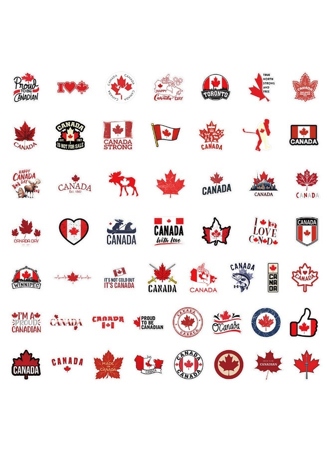 قوس قزح أورينبو ملصقات كندا، 50 قطعة من ملصقات السفر الكندية العصرية المصنوعة من الفينيل لزجاجة المياه والأمتعة والكمبيوتر المحمول ولوح التزلج والسيارات والخوذة والهاتف والحاسوب، ملصقات عطلات مضحكة مقاومة للماء للمراهقين والفتيات والبالغين - Image 2