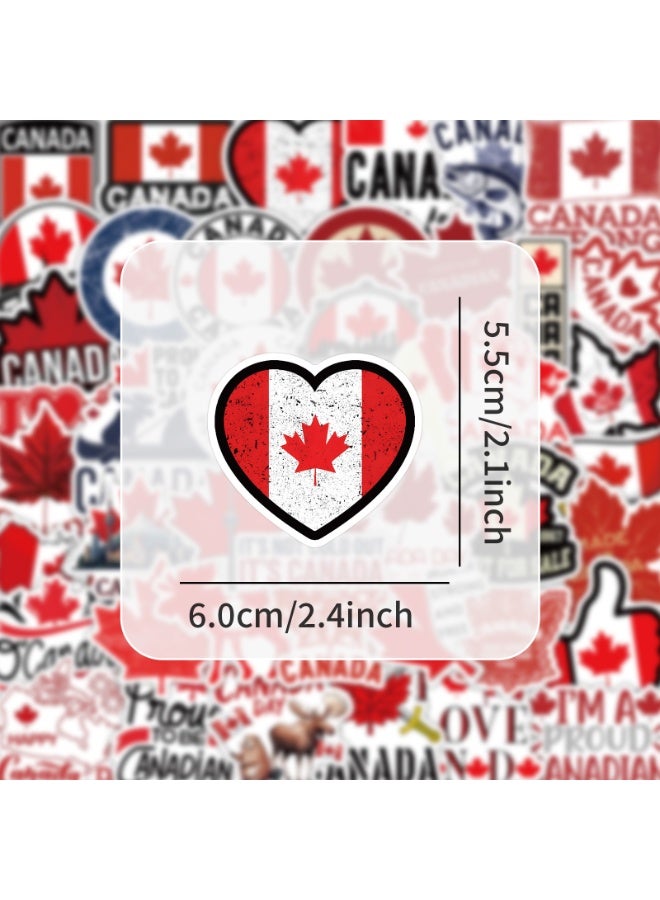 قوس قزح أورينبو ملصقات كندا، 50 قطعة من ملصقات السفر الكندية العصرية المصنوعة من الفينيل لزجاجة المياه والأمتعة والكمبيوتر المحمول ولوح التزلج والسيارات والخوذة والهاتف والحاسوب، ملصقات عطلات مضحكة مقاومة للماء للمراهقين والفتيات والبالغين - Image 3