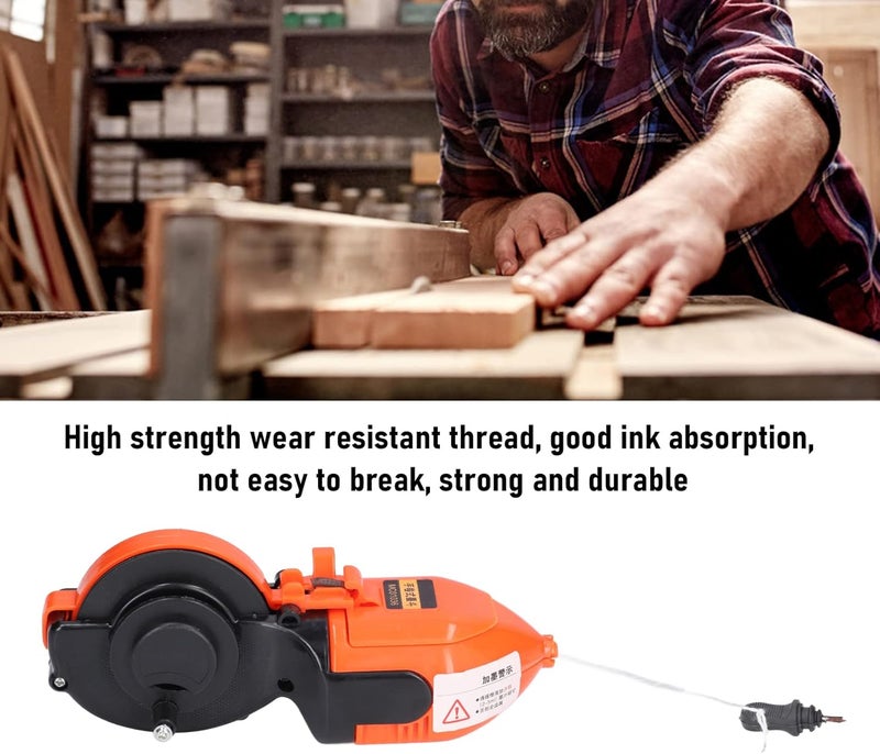 Jadeshay Jadeshay Automatic Ink Line Marker 15m Wire Ultra Clear Marking Compact Woodworking Tool No Ink  - Image 2
