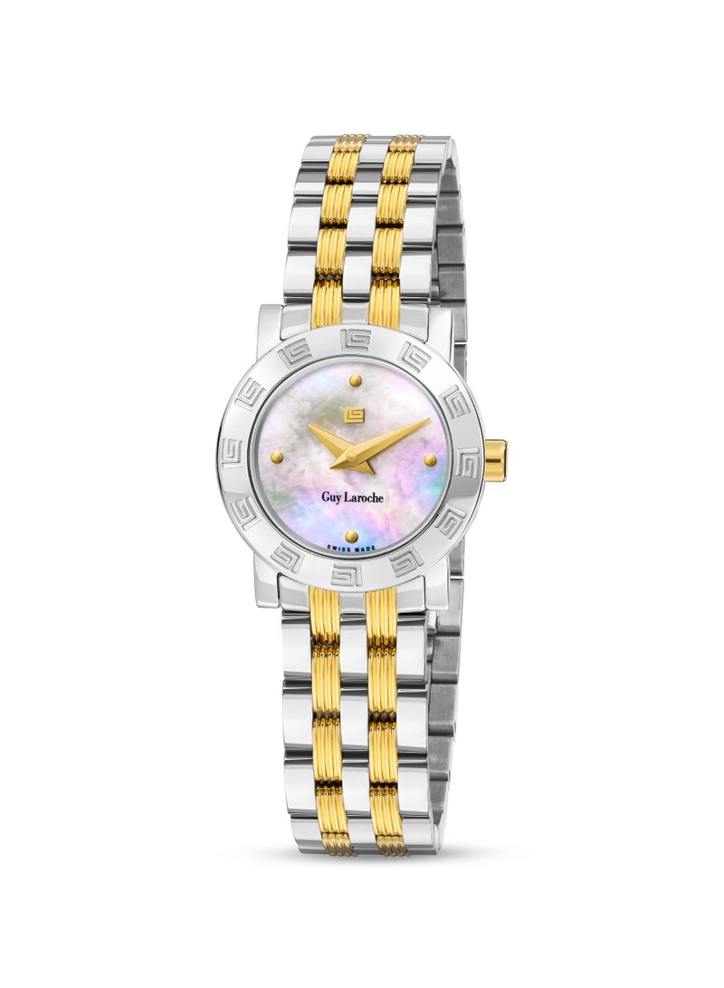 Guy Laroche Alex Watch for Women with Silver and Gold Stainless Steel Bracelet 22 mm 5 Atm  - Image 1
