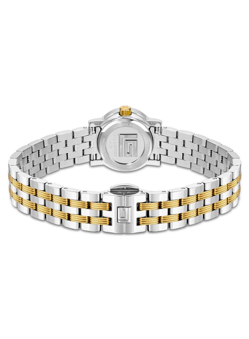 Guy Laroche Alex Watch for Women with Silver and Gold Stainless Steel Bracelet 22 mm 5 Atm  - Image 3
